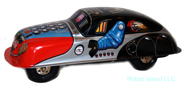 Mr. Atomic Robot Space Car Tin Toy Windup