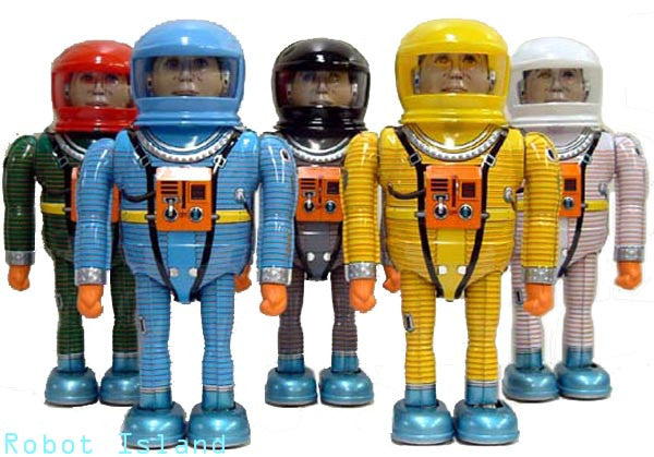 Astroman Robot Osaka Tin Toy Spaceman Tin Toy Wind up 2001 A Space Odyssey  White