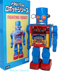 Metal House Fighting Robot Japan Tin Toy Robot Battery Operated