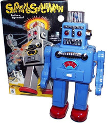ARRIVED! Blue Smoking Spaceman Robot Tin Toy Battery Operated SALE!