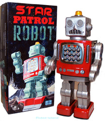 ARRIVED! Battery Operated Metal House Robot Tin Japan Star Patrol II