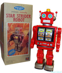 ARRIVED! Japan Star Strider Robot Horikawa Tin Metal House Robot Red